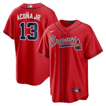 mens nike ronald acuna jr red atlanta braves alternate repli